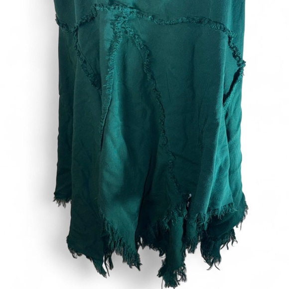 Free People Dark Green Asymmetrical Slip Dress - Picture 3 of 9